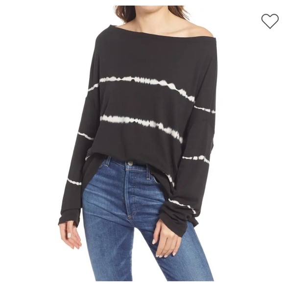 All Saints Rita Long Sleeve Tee Size Small - VERY Oversized Slouch Off Shoulder - Picture 4 of 10